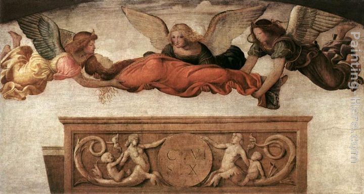 St Catherine Carried to her Tomb by Angels painting - Bernardino Luini St Catherine Carried to her Tomb by Angels art painting